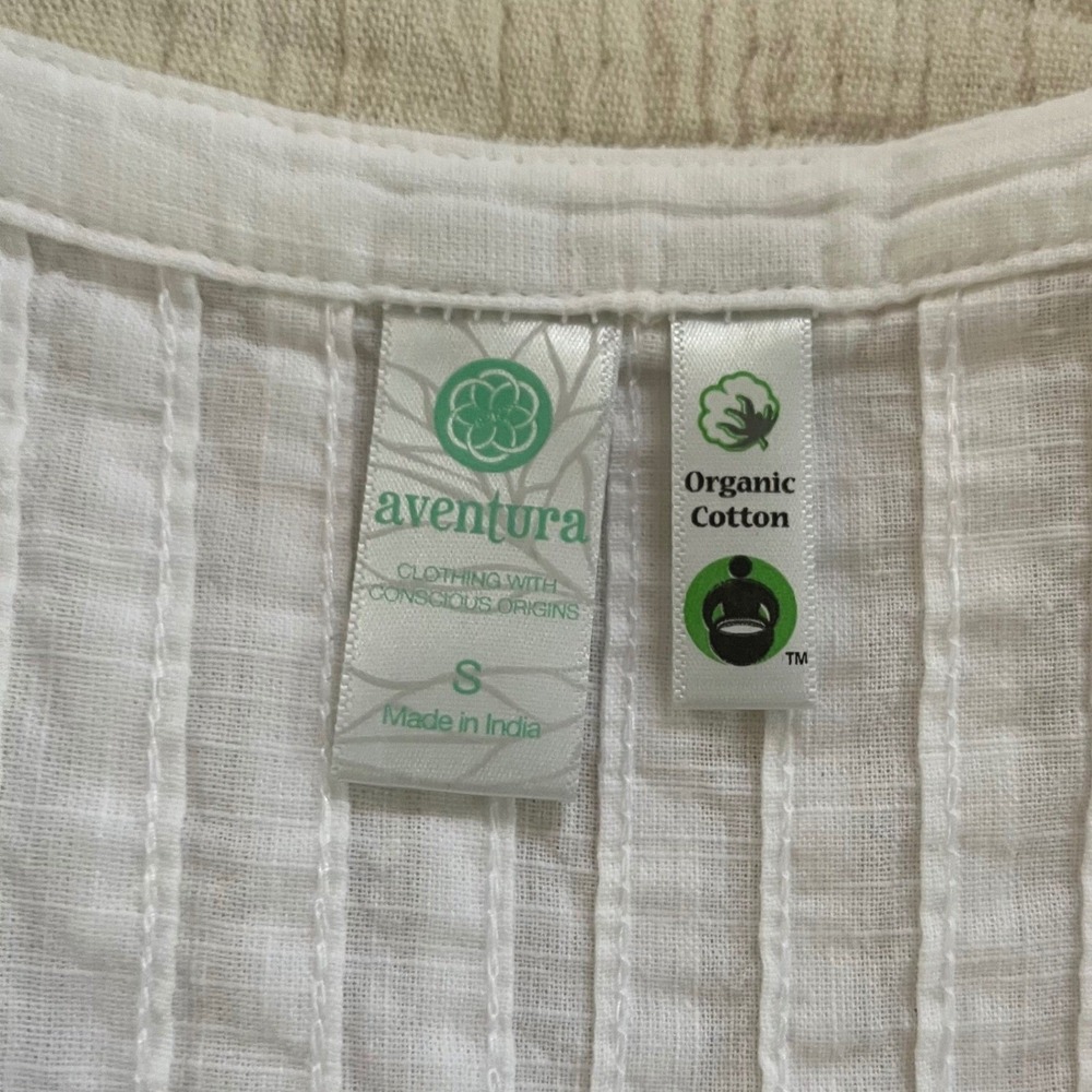 100% Organic Cotton Dress White Small - Picture 4 of 5